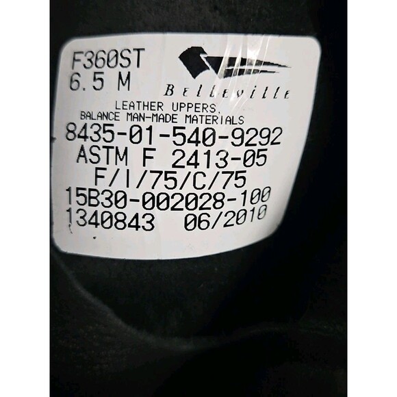 Belleville F360ST Vibram Sole Leather Steel Toe Combat Boots SZ 6.5 NEW - Picture 5 of 8